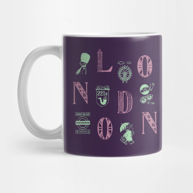 London Alphabets - Liberty Purple by akaneyabushita